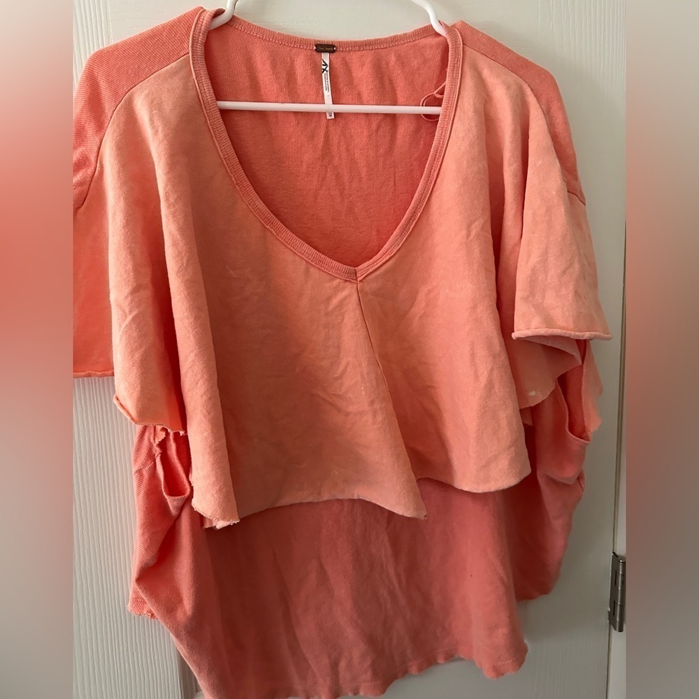 Free People Size Medium Peach Color Oversized Top